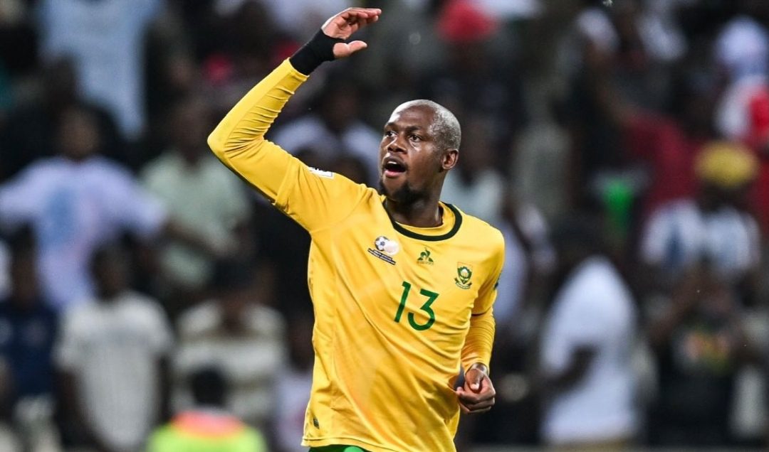 Evidence Makgopa with Bafana Bafana