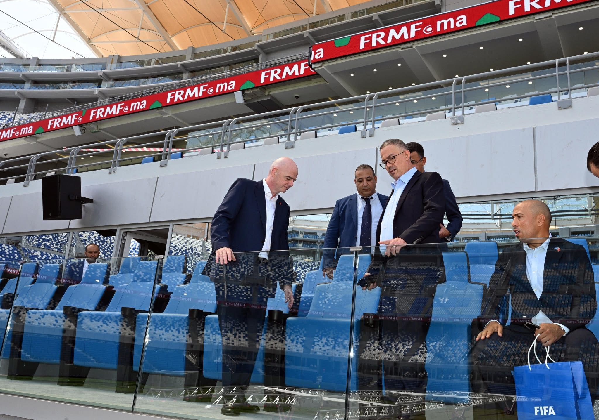 FRMF president Fouzi Lekjaa and FIFA president Gianni Infantino
