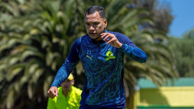 Fawaaz Basadien during a training session with Mamelodi Sundowns