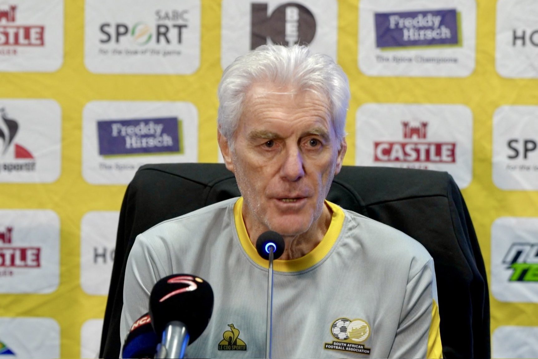 Hugo Broos at post-match press conference