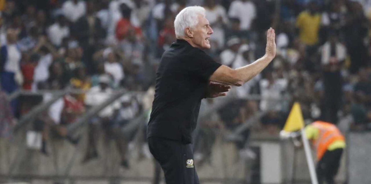 Hugo Broos Bafana Bafana coach on the touchline