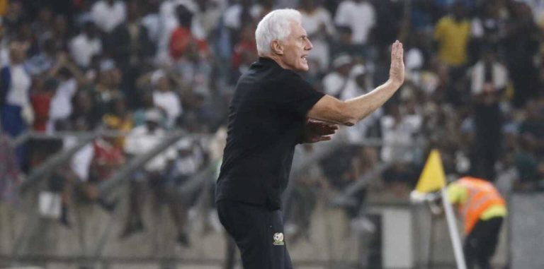 Hugo Broos Bafana Bafana coach on the touchline
