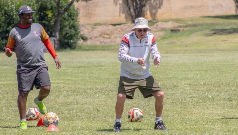 Johnny Ferreira demonstrating an instruction during a training session with Gomora