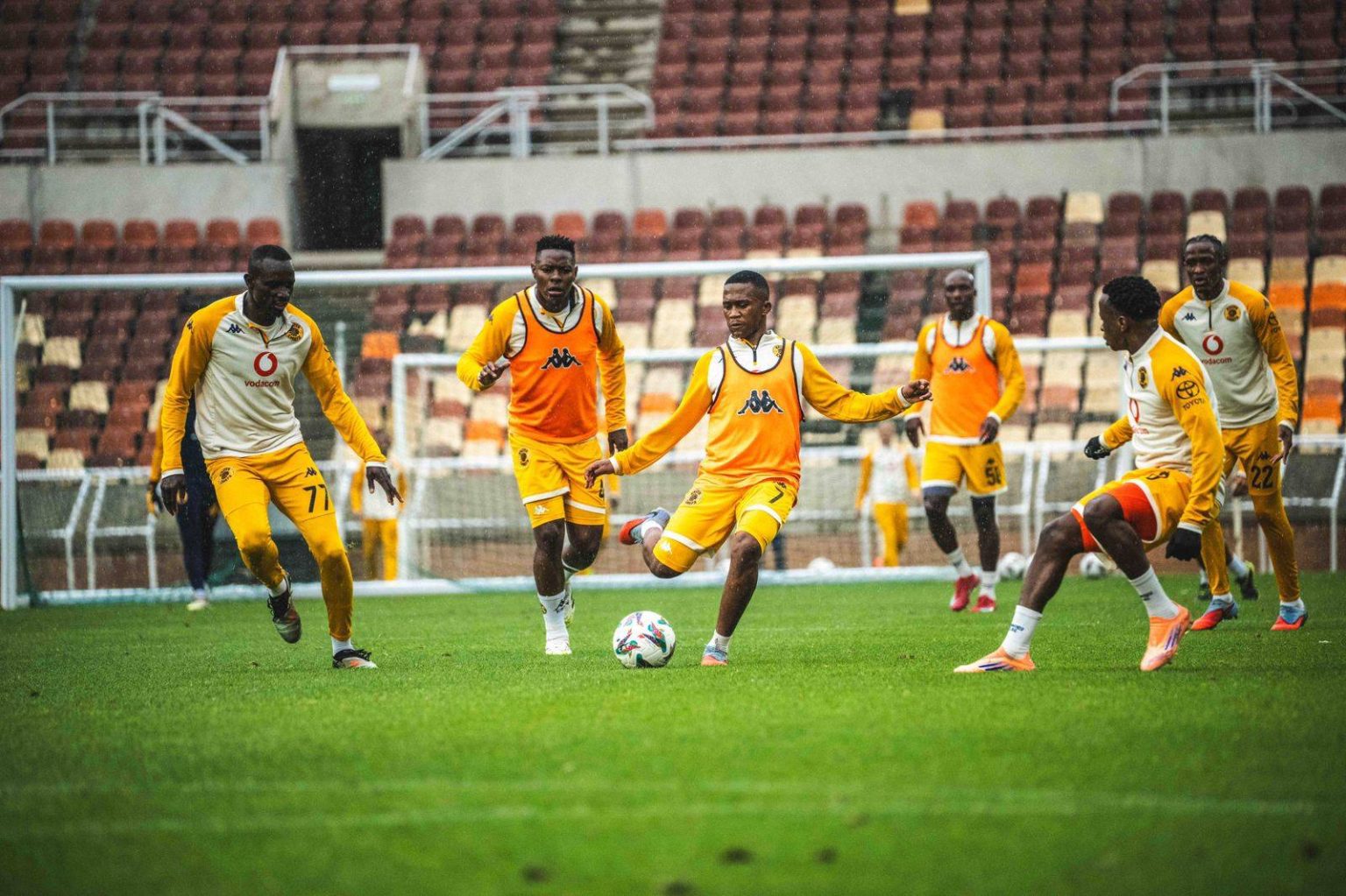 Kaizer Chiefs players at training