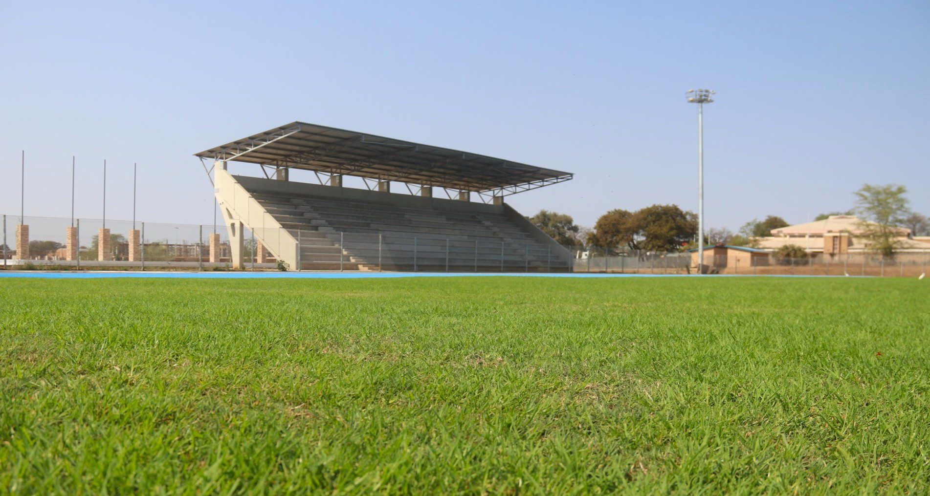 The surface and a stand of the Malamulele Stadium in Limpopo. 