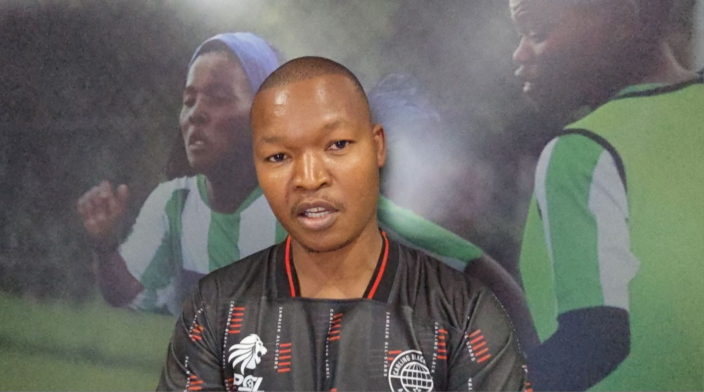 Mandla Masango talking to the media in Polokwane 