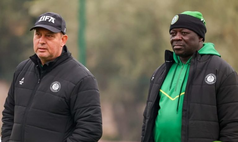 Head coach Marian Marinica and his assistant Kaitano Tembo