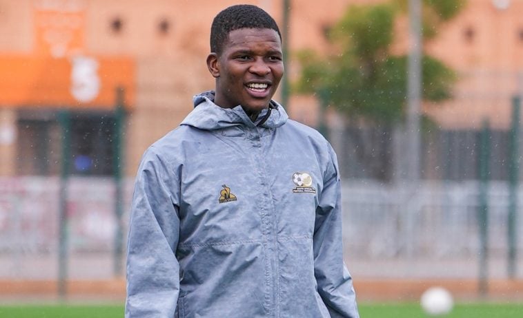 Mbekezeli Mbokazi during Bafana Bafana training