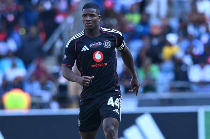 Mbekezeli Mbokazi of Orlando Pirates playing