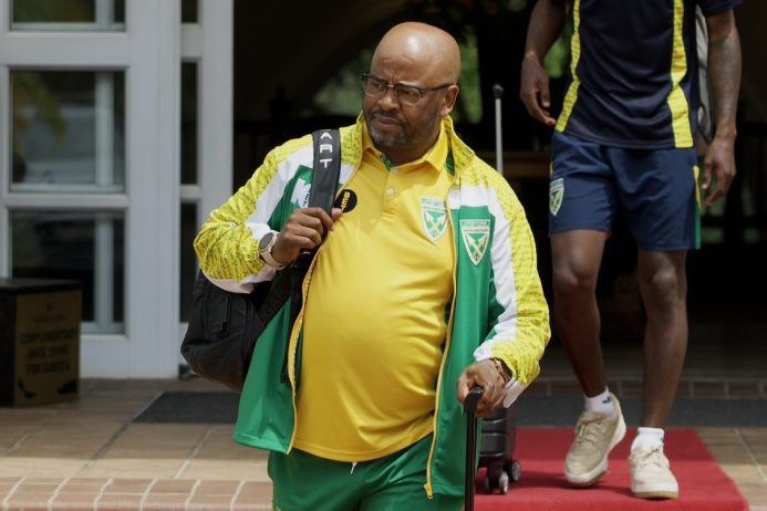 Golden Arrows head coach Manqoba Mngqithi stadium arrival