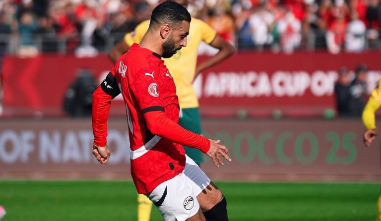 Mohamed Salah in action for Egypt