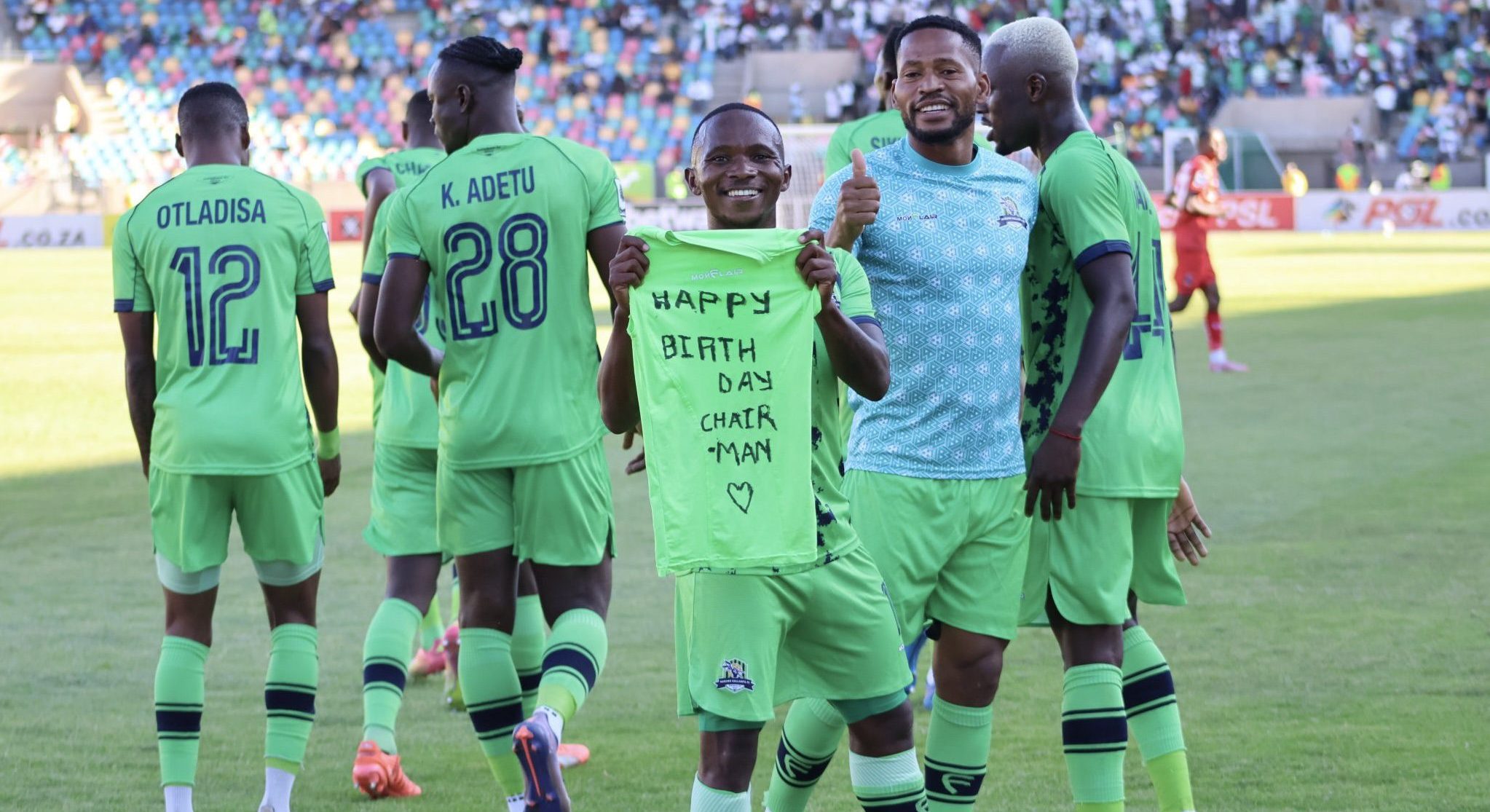 Philip ndlondlo celebrating a goal for Marumo Gallants