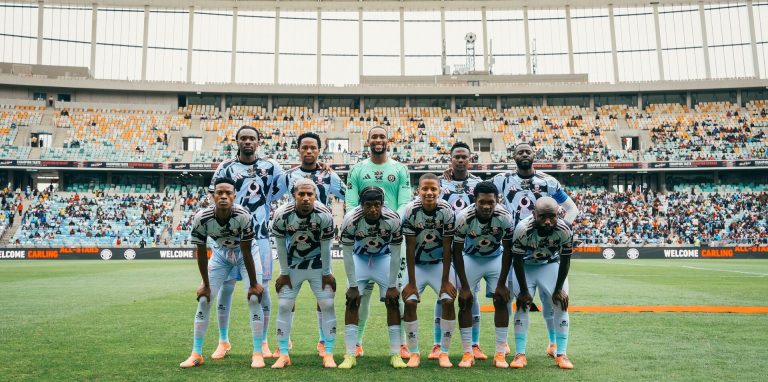 Orlando Pirates players line up