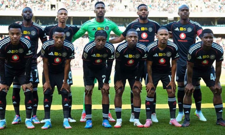 Orlando Pirates team against Polokwane City in the MTN8. Image: Orlando Pirates