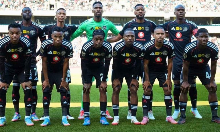 Orlando Pirates team against Polokwane City in the MTN8. Image: Orlando Pirates