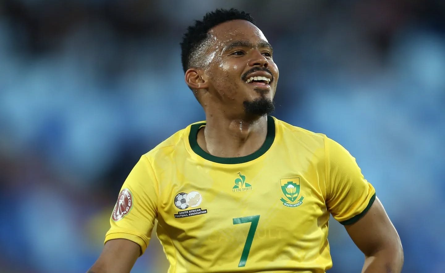 Oswin Appollis of Bafana Bafana celebrates