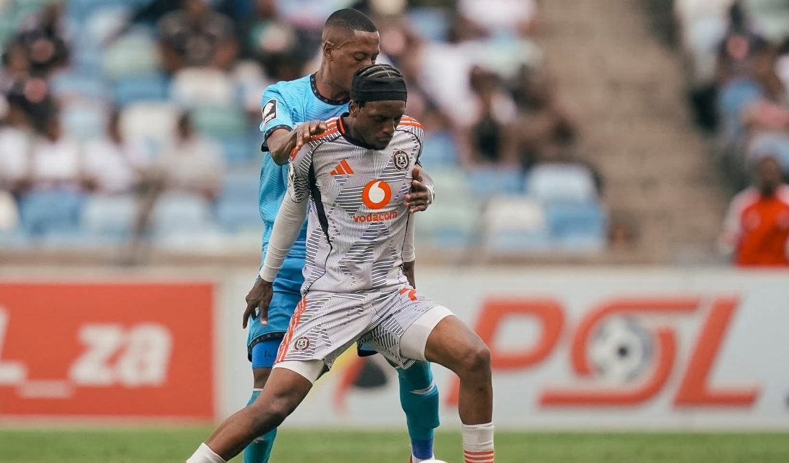 Patrick Maswanganyi in action for Orlando Pirates