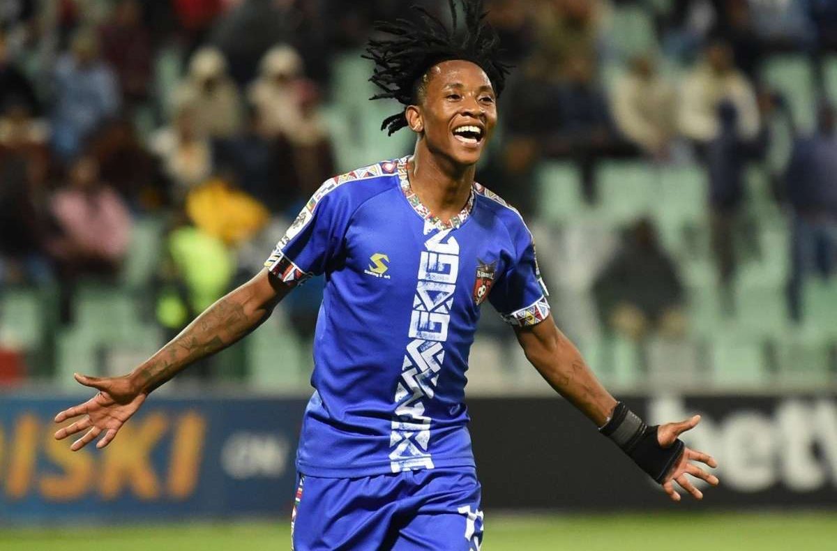 Puso Dithejane celebrates scoring for TS Galaxy. Image: TS Galaxy