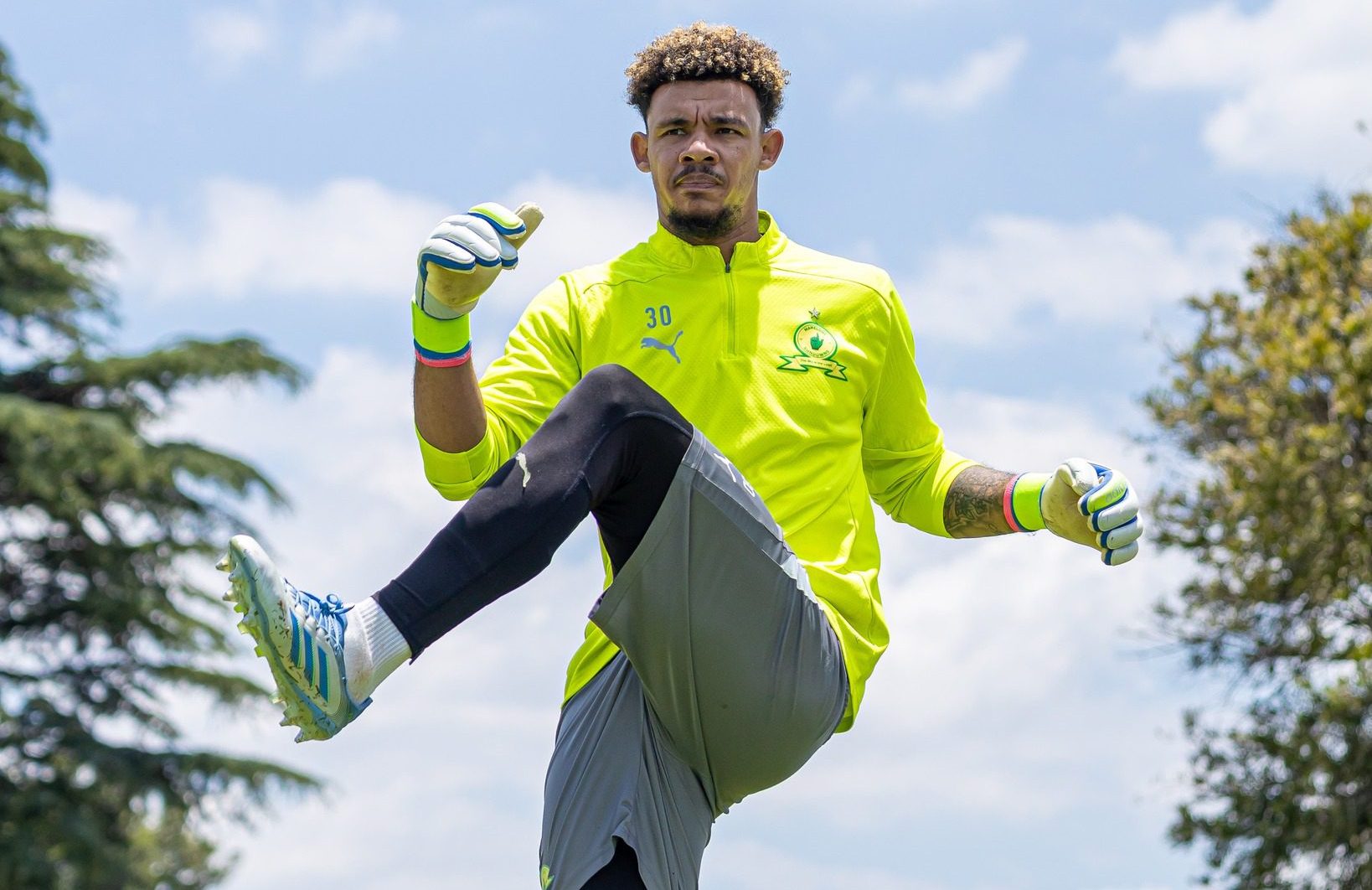 Ronwen Williams of Mamelodi Sundowns at training