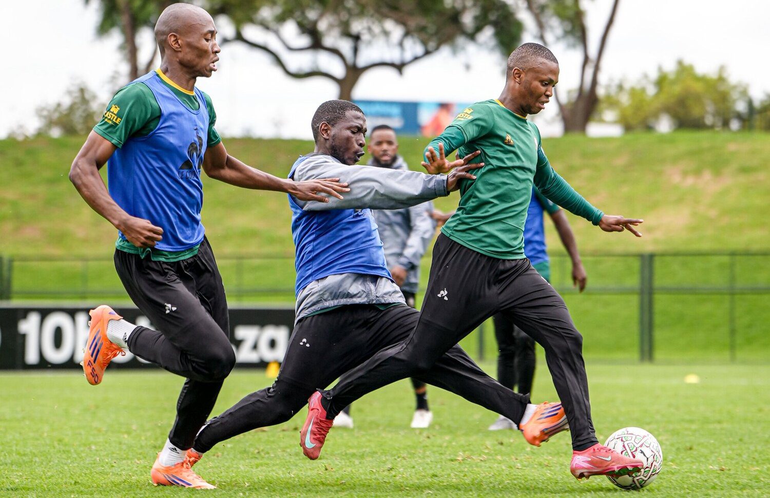 Samkelo Kabini, Aubrey Modiba and Mohau Nkota, Bafana Bafana