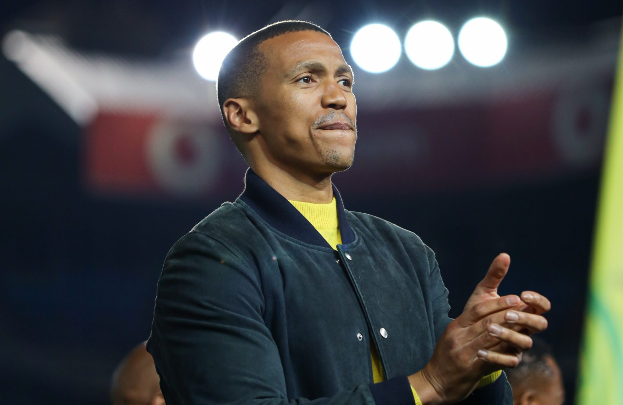 Mamelodi Sundowns chairman Tlhopie Motsepe showing gratitude to the supporters