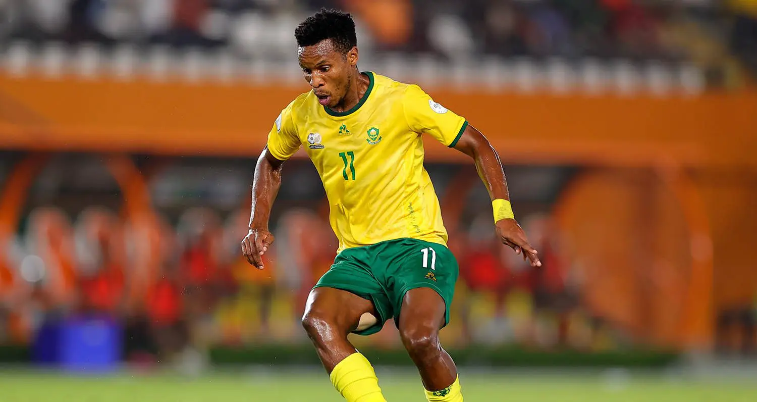 Themba Zwane in action for Bafana Bafana