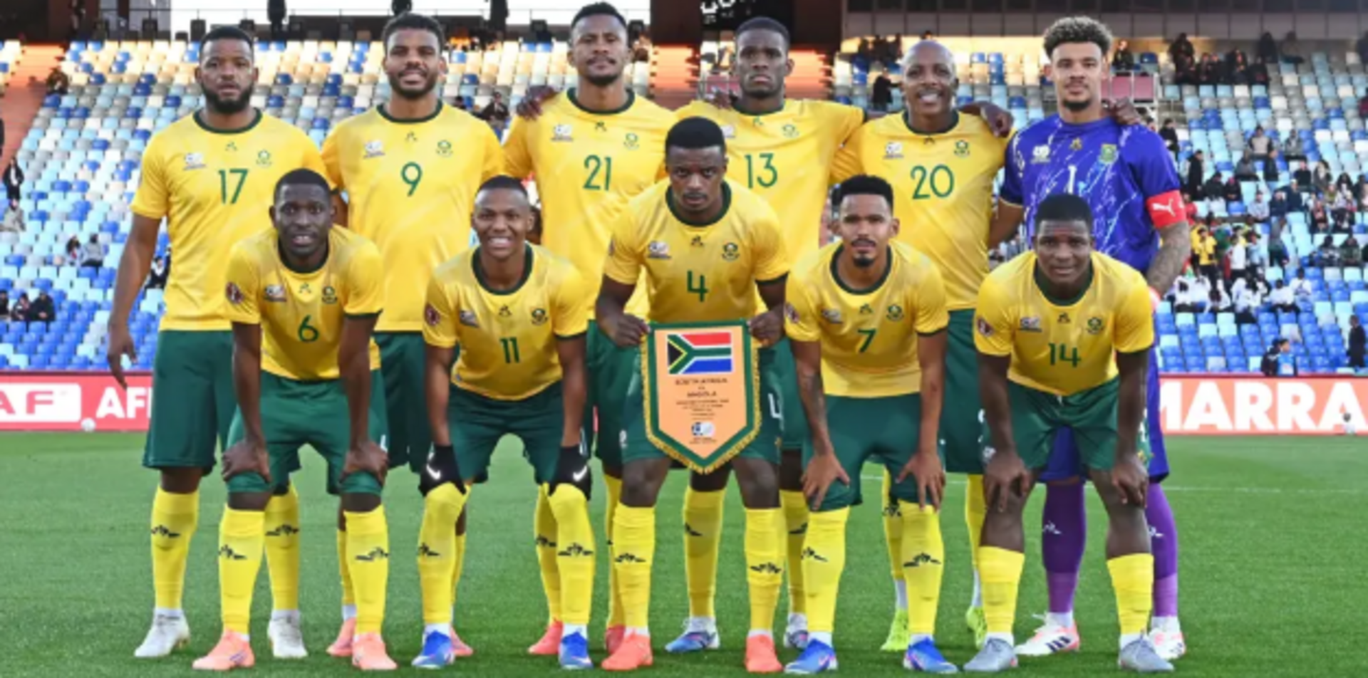 Bafana Bafana line up vs Angola