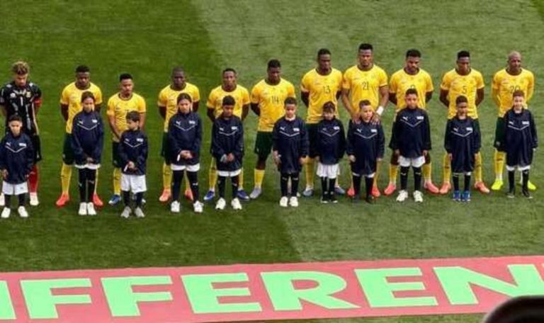 Bafana Bafana players line up at 2025 AFCON