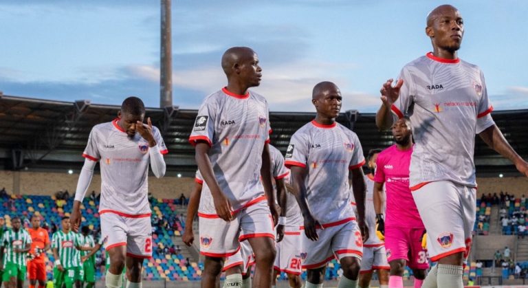 Chippa United players walk off the pitch