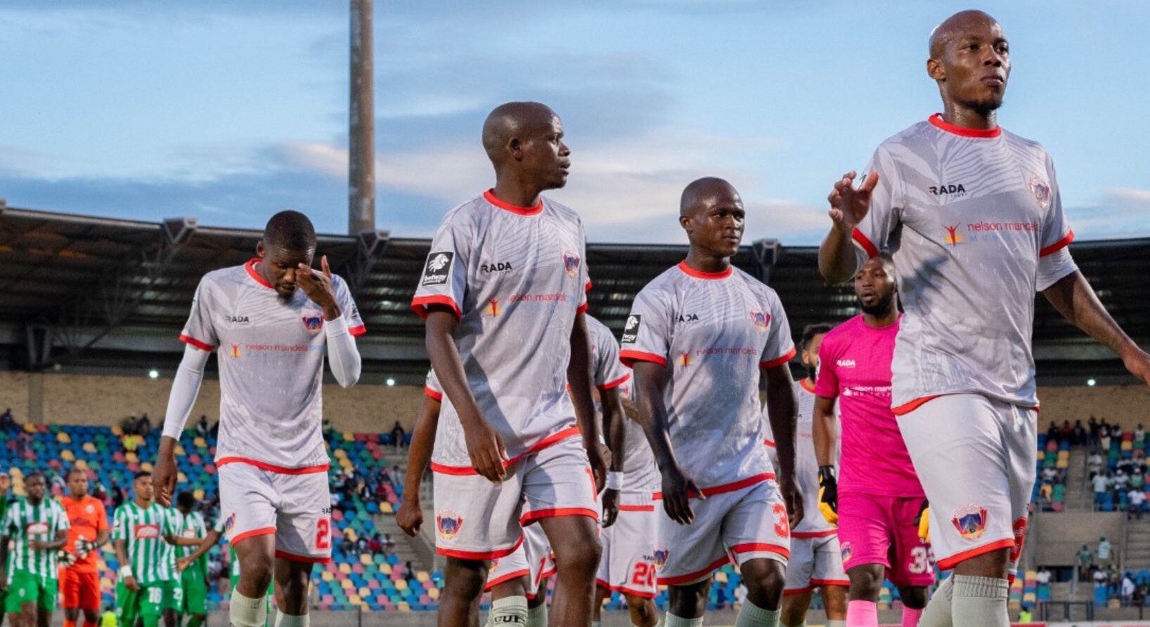 Chippa United players walk off the pitch