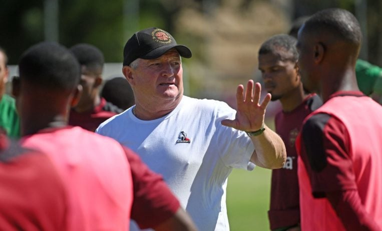 Coach Gavin Hunt during Stellenbosch FC's training session