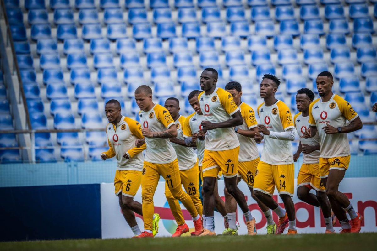 Kaizer Chiefs players at training in Zambia