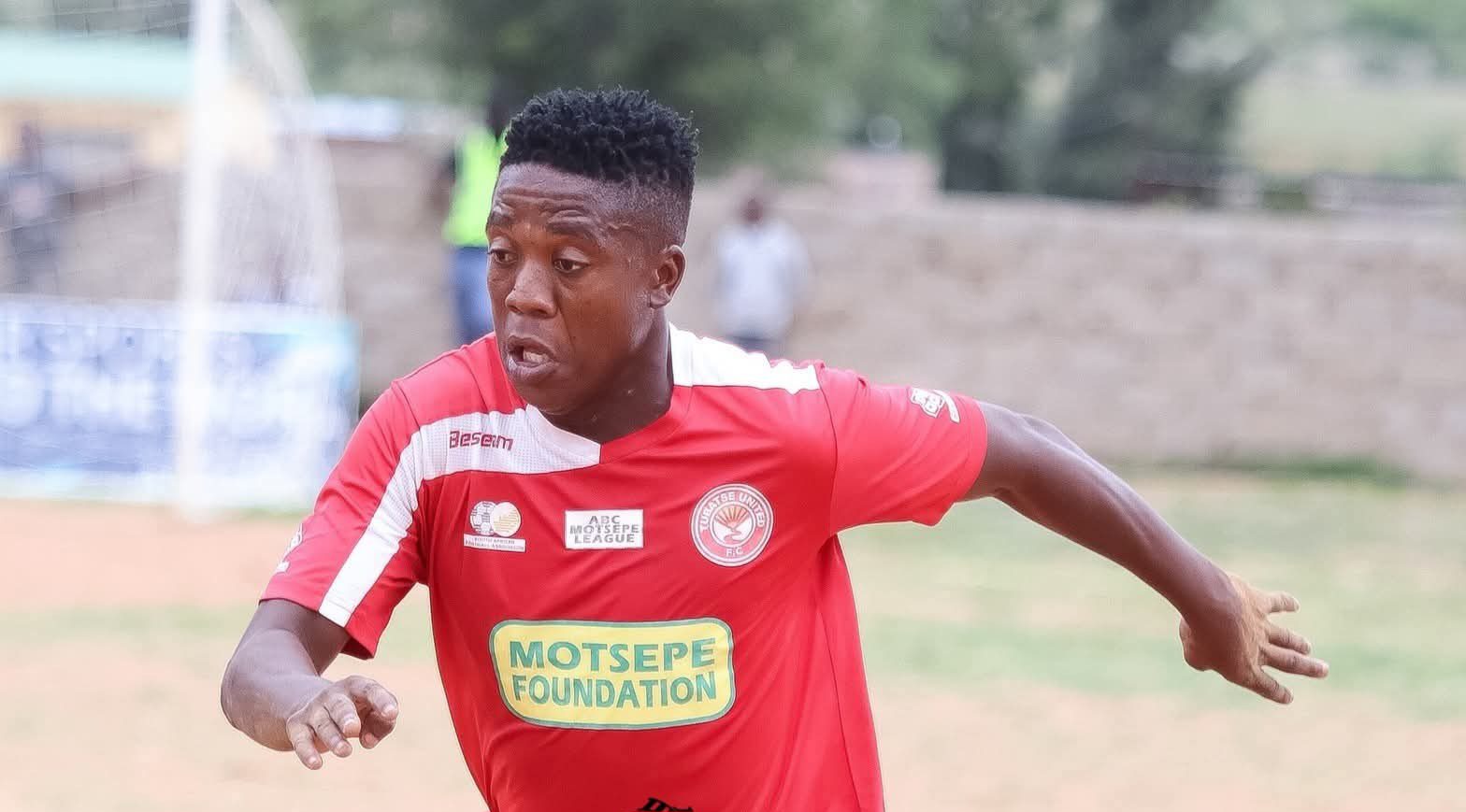 Kgaogelo Sekgota in action for Tubatse United during a SAFA Limpopo ABC Motsepe League match