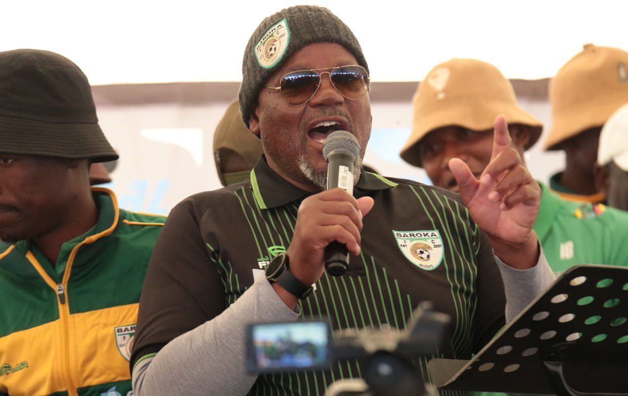 Khurishi Mphahlele addressing a gathering in Seshego