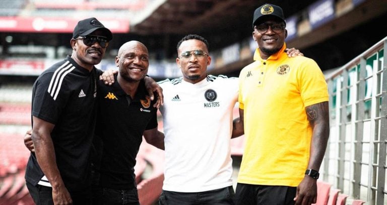 Lucky Lekgwathi, Thuso Phala, Lehlohonolo Majoro, Morgan Gould - Kaizer Chiefs & Orlando Pirates legends