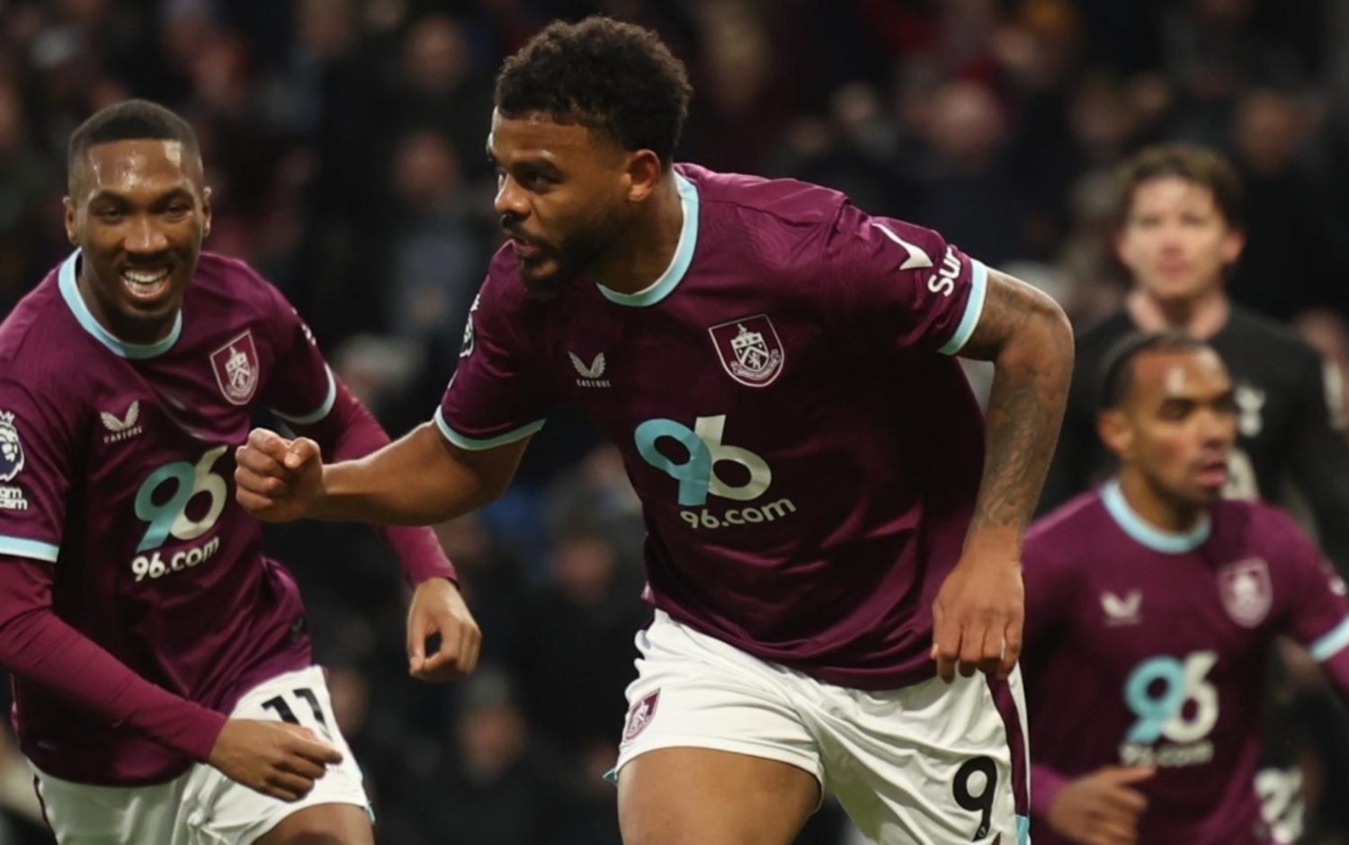 Bafana Bafana striker Lyle Foster celebrating a goal against Tottenham Hotspur