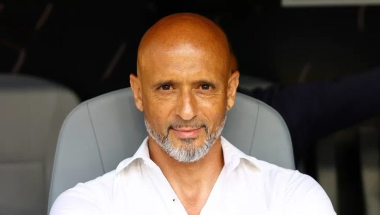 Mamelodi Sundowns head coach, Miguel Cardoso at the dugout