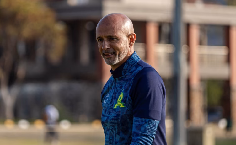 Miguel Cardoso walking during a training session with Mamelodi Sundowns
