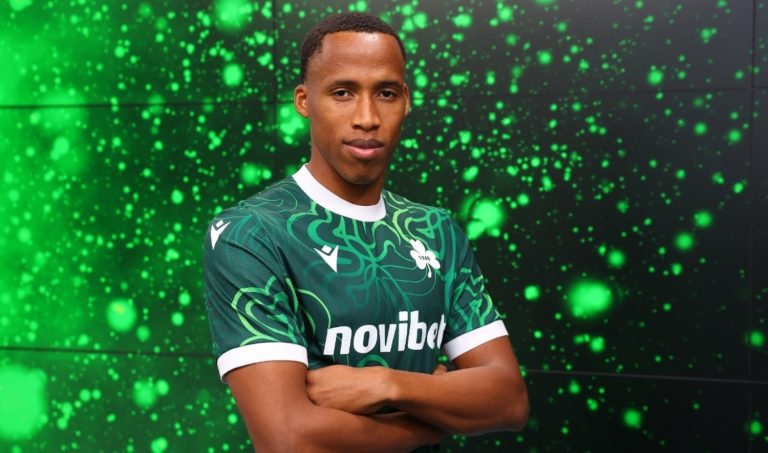 Mihlali Mayambela during his Omonia Nicosia unveiling