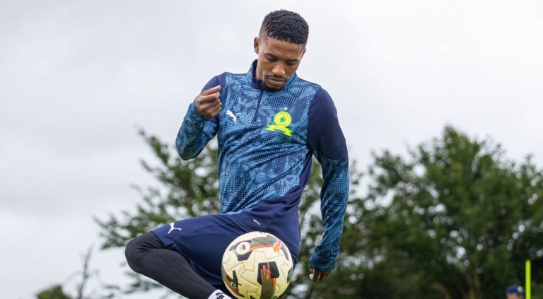 Monnapule Saleng at Mamelodi Sundowns training session