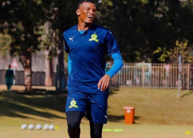 Mamelodi Sundowns defender Mothobi Mvala trains at Chloorkop. Image: mothobimvala14/ Instagram
