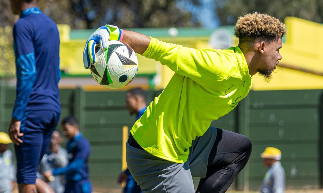 Ronwen Williams during a training session with Mamelodi Sundowns