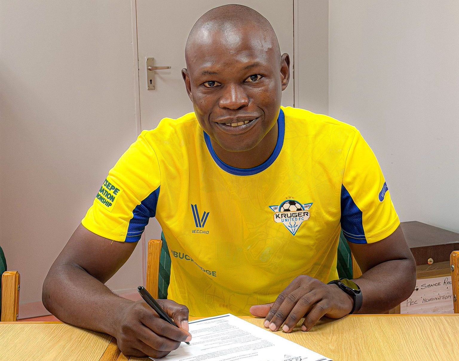 Sipho Sibiya at Kruger United signing his contract