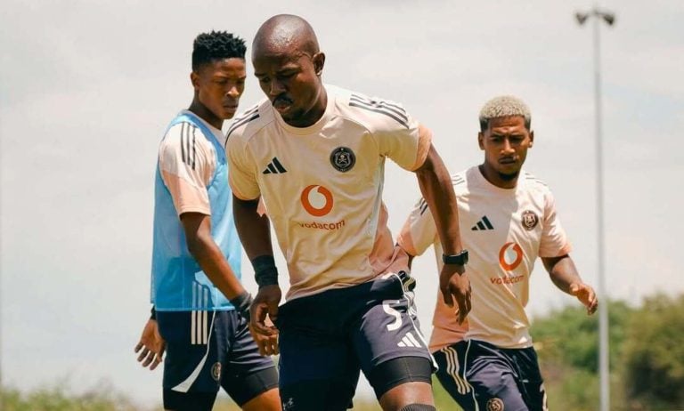 Orlando Pirates captain Nkosinathi Sibisi at training