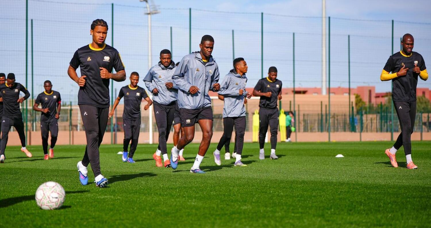Bafana Bafana players going through their paces at training