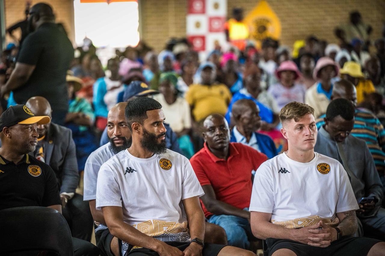 Bradley Cross and Tashreeq Morris attending a Kaizer Chiefs in Giyani
