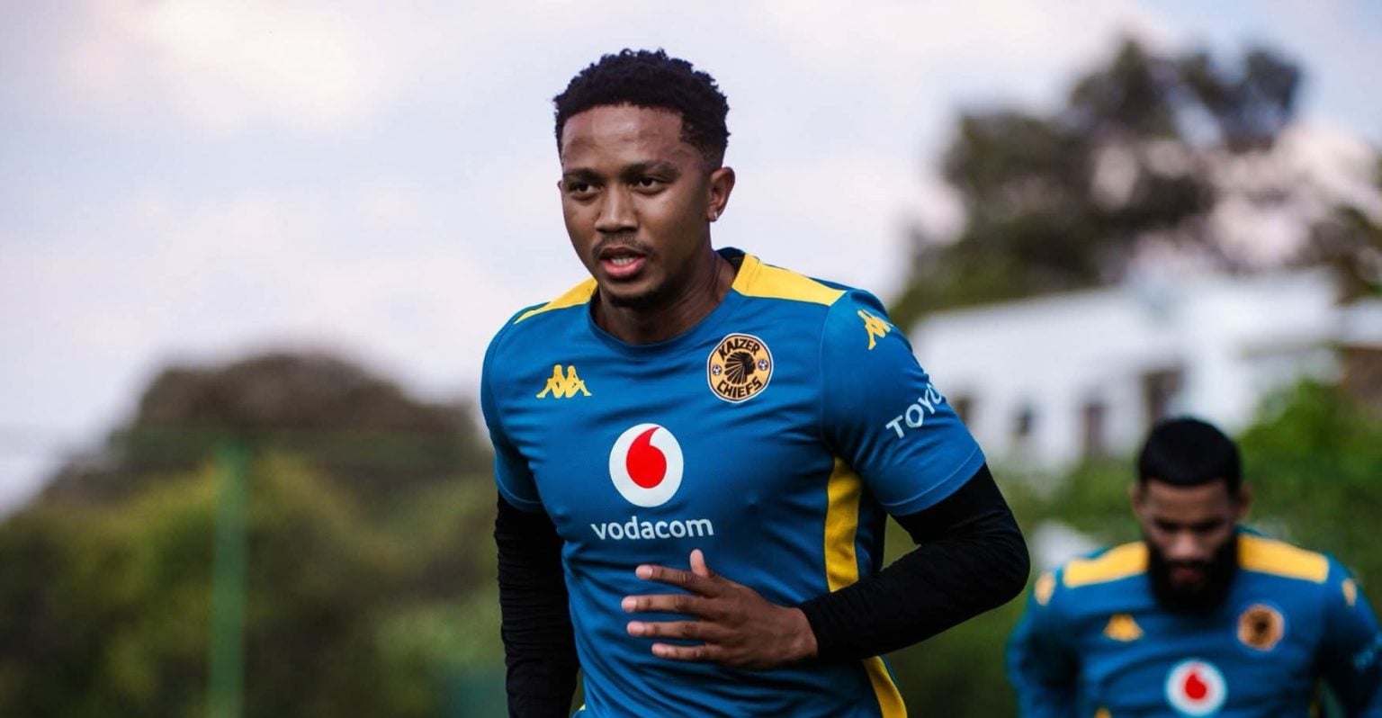 Given Msimango running during a training session at Kaizer Chiefs