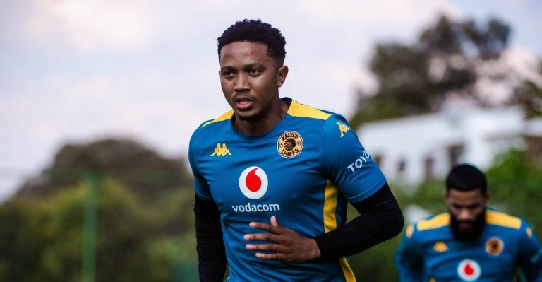 Given Msimango running during a training session at Kaizer Chiefs