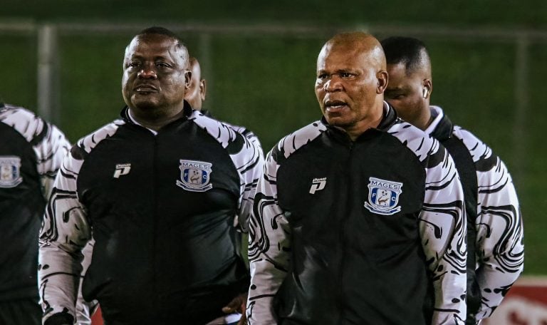 John Maduka and Abram Nteo doing a match inspection before a League match