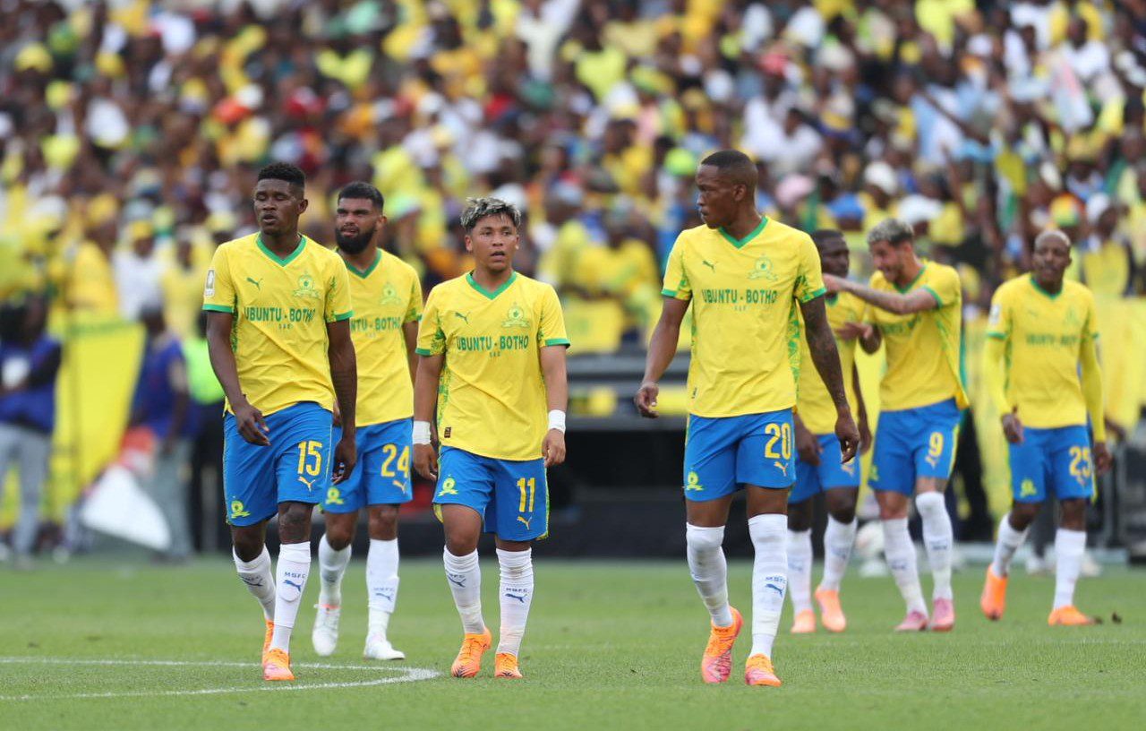 Mamelodi Sundowns players in the field of play